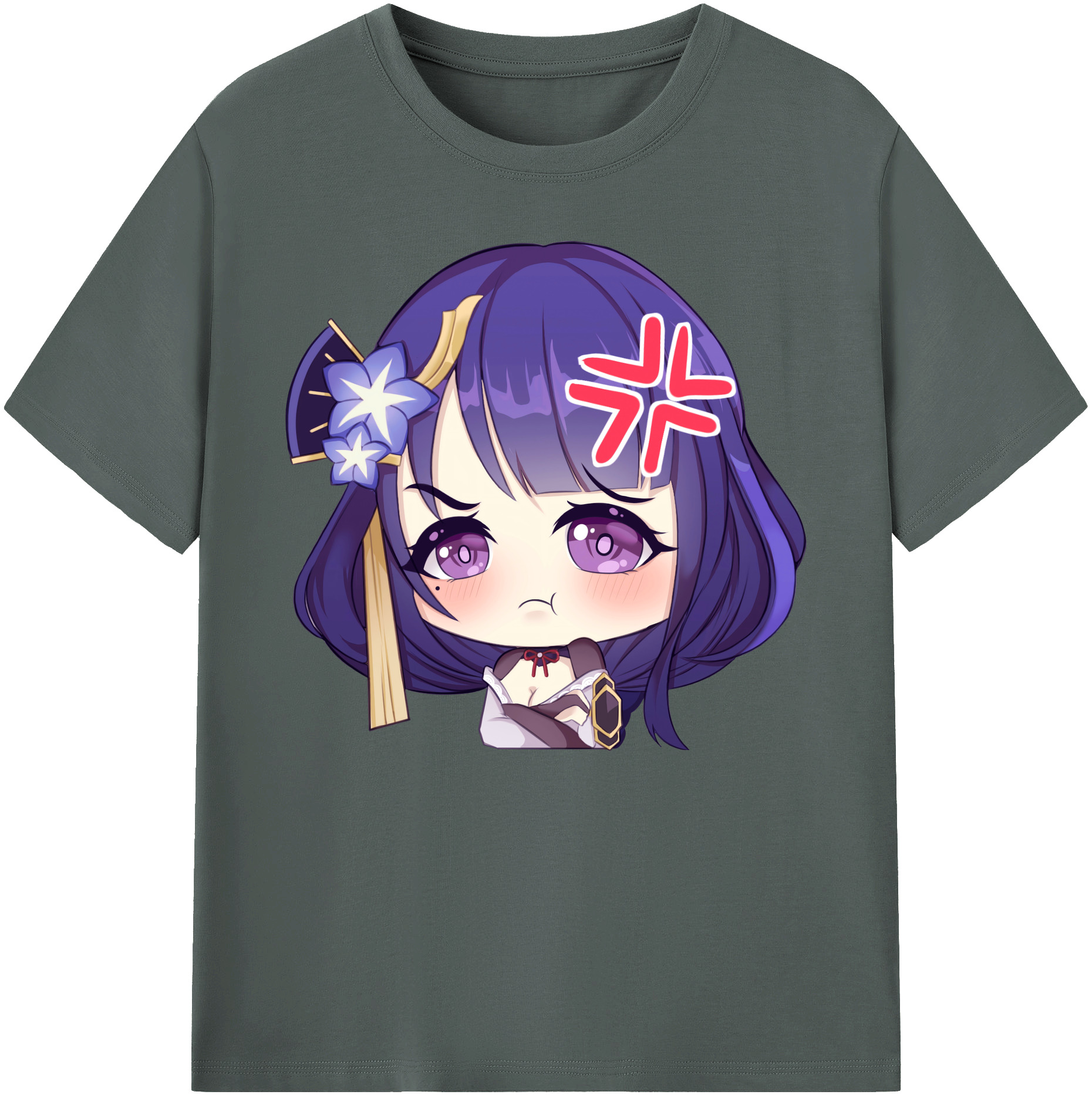 げんし神 雷電将軍 らいでんしょうぐん genshin Raiden Shogun 綿100％ メンズ半袖Tシャツ｜肌触りやわらか＆通気性